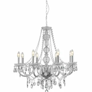 Cheap Searchlight Lustre Marie Therese, chromé, à 8 lampes