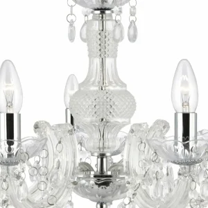 Store Searchlight Lustre Marie Therese, transparent, à 5 lampes