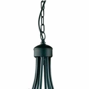 Store Searchlight Lustre Maypole noir mat à 8 lampes