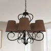 Cheap Lamkur Lustre Midgrad à cinq lampes, brun