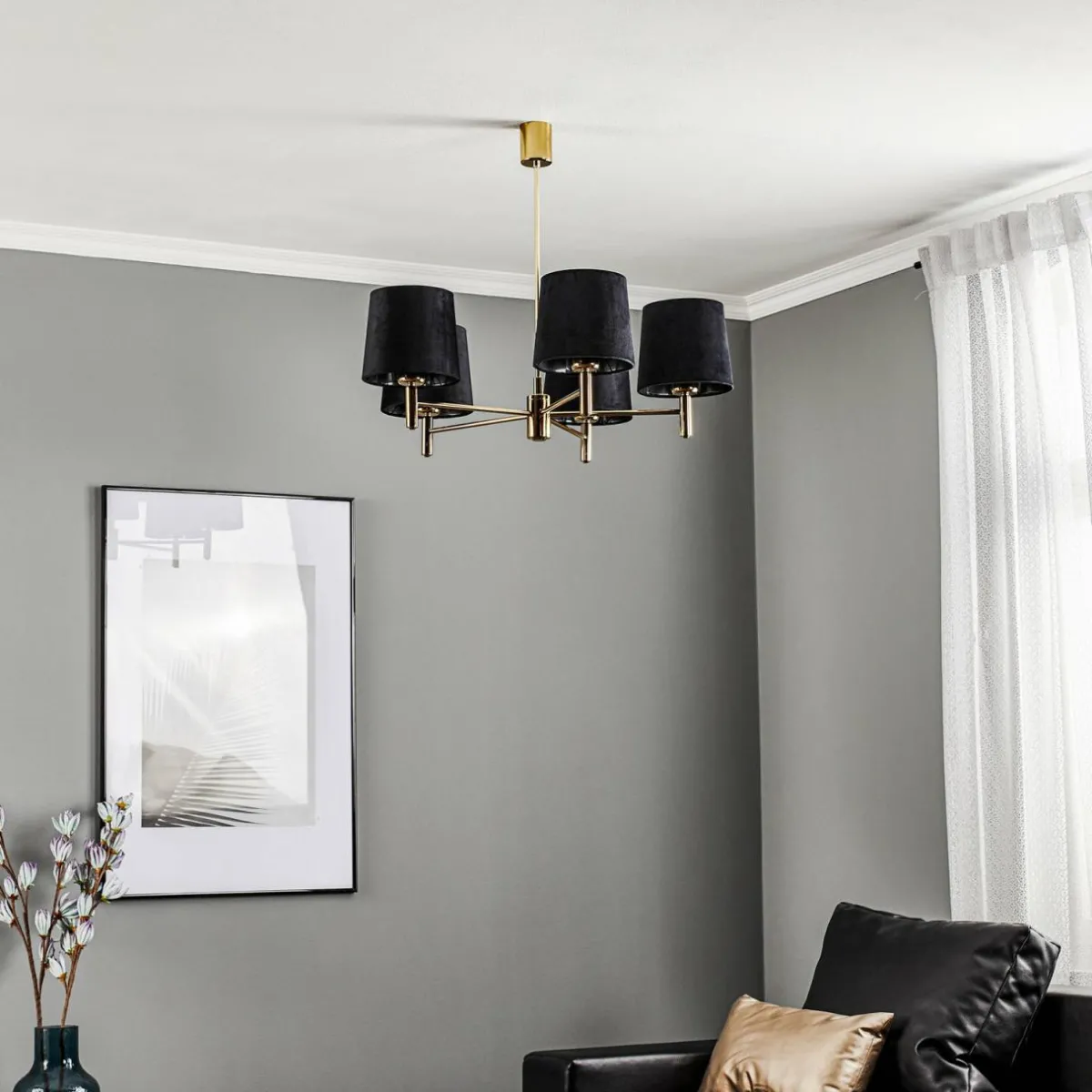lustre_polo__lampes_noirlaiton_fonc_0-1.webp Discount Argon Lustre Polo, 5 lampes, noir/laiton foncé