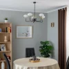 Shop Argon Lustre Ravello, à 5 lampes, noir/blanc/or