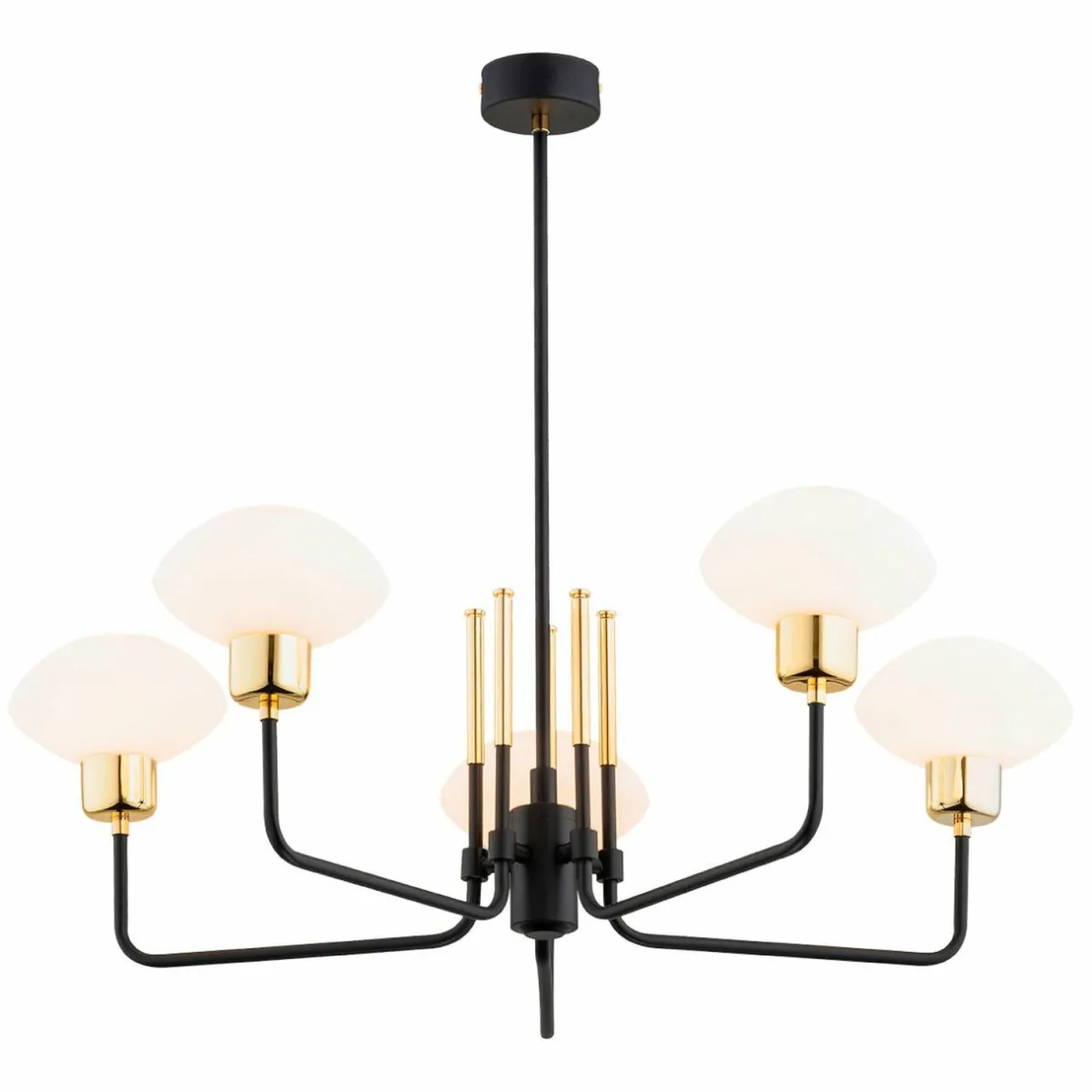 lustre_ravello___lampes_noirblancor_3.webp Shop Argon Lustre Ravello, à 5 lampes, noir/blanc/or