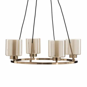 Cheap Lucea Lustre Ressa, Ø 59 cm, laiton ancien, à 4 lampes