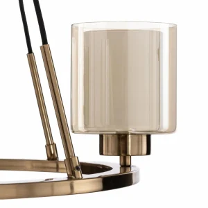 Cheap Lucea Lustre Ressa, Ø 59 cm, laiton ancien, à 4 lampes