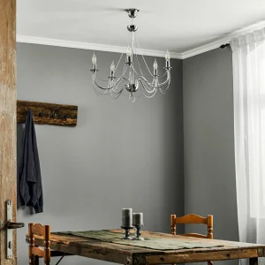 Fashion Domiluce Lustre Retro, à 5 lampes 75 cm, chromé