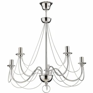 Fashion Domiluce Lustre Retro, à 5 lampes 75 cm, chromé