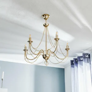 Best Domiluce Lustre Retro, à 5 lampes 75 cm, doré