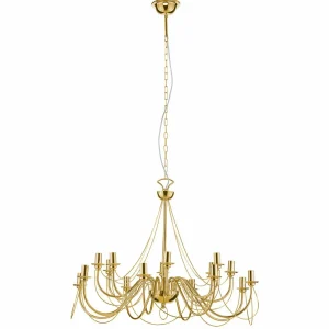 Fashion Domiluce Lustre Retro, à 16 lampes, doré
