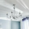 Online Domiluce Lustre Retro moderne en argenté brillant