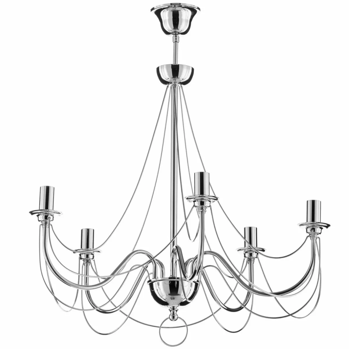 lustre_retro_moderne_en_argent_brillant_1.webp Online Domiluce Lustre Retro moderne en argenté brillant