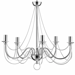Online Domiluce Lustre Retro moderne en argenté brillant