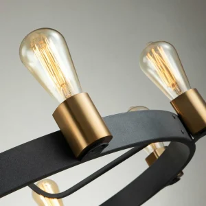 Shop Quintiesse Lustre Silas, noir, à huit lampes, Ø 82,9 cm