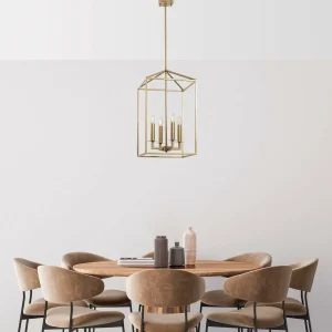 Fashion Opviq Lustre Till 13256, doré, métal, à 4 lampes
