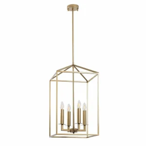 Fashion Opviq Lustre Till 13256, doré, métal, à 4 lampes
