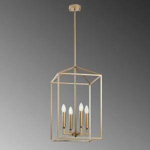 Fashion Opviq Lustre Till 13256, doré, métal, à 4 lampes