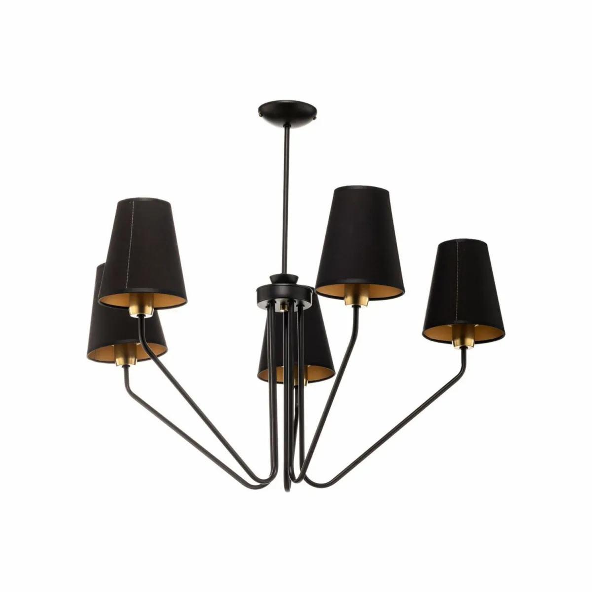 lustre_victoria_abatjour_tissu_noirdor_1.webp Online Eko-Light Lustre Victoria abat-jour tissu, noir/doré