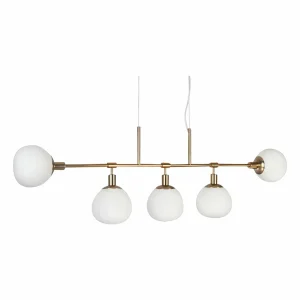 Hot Maytoni Erich suspension à 5 lampes laiton/blanche
