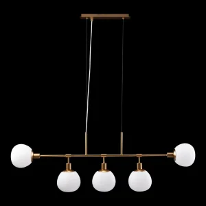 Hot Maytoni Erich suspension à 5 lampes laiton/blanche