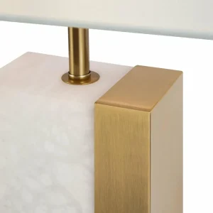 Shop Maytoni lampe de table Bianco blanc hauteur 67,5 cm textile/albâtre