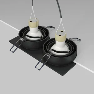 Fashion Maytoni luminaire encastrable Atom, noir, à 2 lampes 17,5 x 9,2 cm