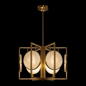Discount Maytoni Marmo suspension en doré, à 6 lampes