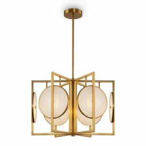 Discount Maytoni Marmo suspension en doré, à 6 lampes