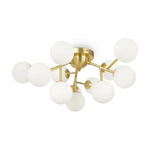 Online Maytoni plafonnier Dallas, à 12 lampes, doré/blanc
