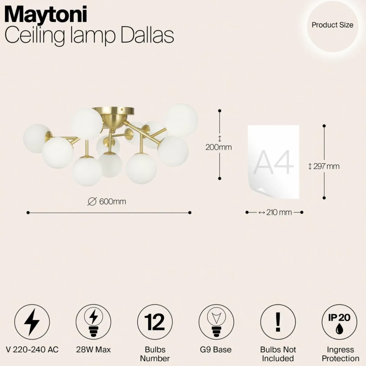 maytoni_plafonnier_dallas___lampes_dorblanc_2.webp Online Maytoni plafonnier Dallas, à 12 lampes, doré/blanc