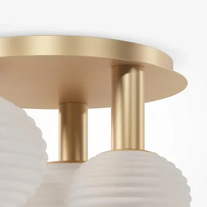 Clearance Maytoni plafonnier Reels, 3 lampes, doré / blanc, verre