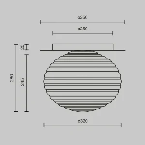 Store Maytoni plafonnier Reels, noir / gris, Ø 35 cm, verre