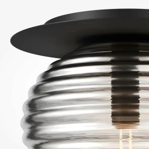 Store Maytoni plafonnier Reels, noir / gris, Ø 35 cm, verre