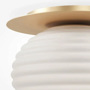 Store Maytoni plafonnier Reels, or / blanc, Ø 35 cm, verre