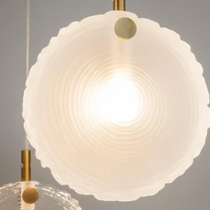 Shop Maytoni suspension Frozen, à 5 lampes, blanc / laiton, verre