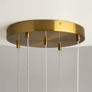Shop Maytoni suspension Frozen, à 5 lampes, blanc / laiton, verre