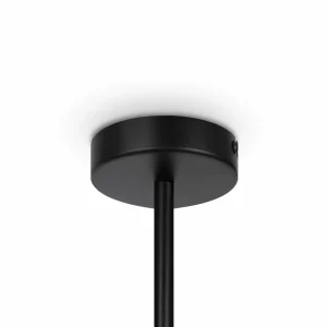 Store Maytoni suspension Memory, 4 lampes, noir, céramique, verre