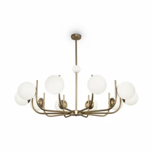 Store Maytoni Suspension Rendez-vous couleur laiton Ø 116 cm 10 lampes
