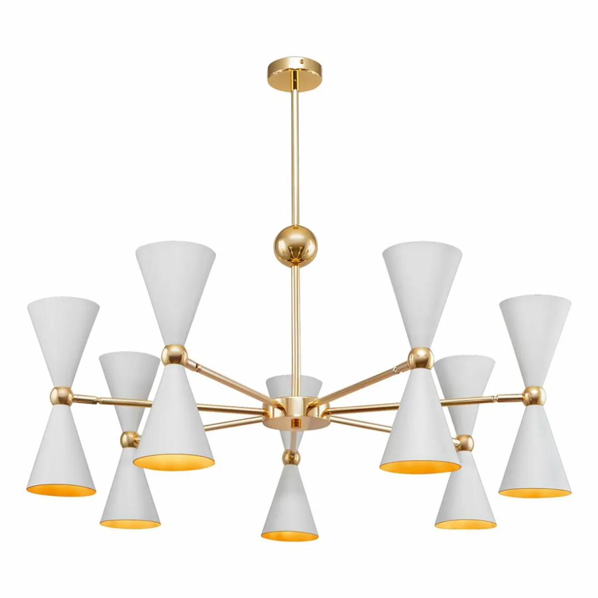 maytoni_vesper_suspension_lampes_blanchedore_1.webp Fashion Maytoni Vesper suspension 14 lampes blanche/dorée