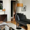 Online Oluce Parallèle 396 lampadaire, cuir marron