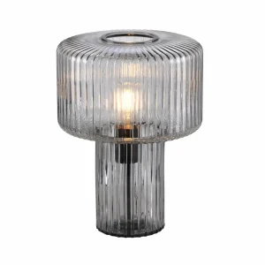 Best Paul Neuhaus lampe à poser Fungus, fumé, verre, 34 cm