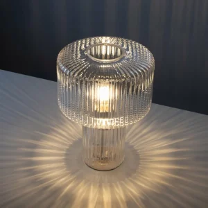 Fashion Paul Neuhaus lampe à poser Fungus, transparent, verre, 34 cm