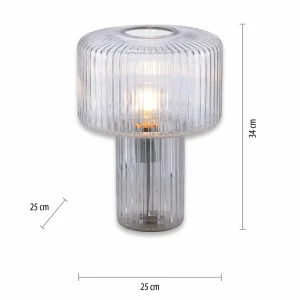 Fashion Paul Neuhaus lampe à poser Fungus, transparent, verre, 34 cm
