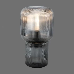 Best Paul Neuhaus lampe à poser Mashi, gris fumé, verre, 27 cm, E27