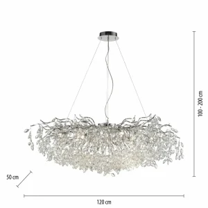 Cheap Paul Neuhaus lustre Ricicle, chrome, longueur 120 cm