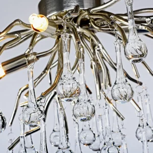 Flash Sale Paul Neuhaus plafonnier Icicle, suspension en verre, 4 lampes, argenté