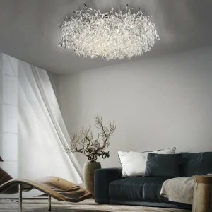 Hot Paul Neuhaus plafonnier Ricicle, rideau de cristal, Ø 80 cm