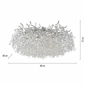 Hot Paul Neuhaus plafonnier Ricicle, rideau de cristal, Ø 80 cm