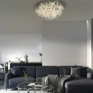 Store Paul Neuhaus plafonnier Ricicle, suspension en cristal, Ø 60 cm