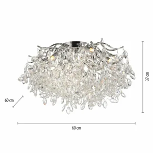 Store Paul Neuhaus plafonnier Ricicle, suspension en cristal, Ø 60 cm