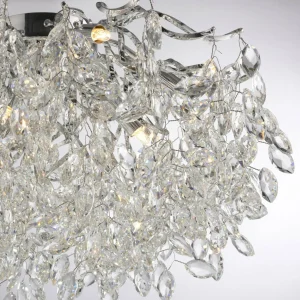 Store Paul Neuhaus plafonnier Ricicle, suspension en cristal, Ø 60 cm